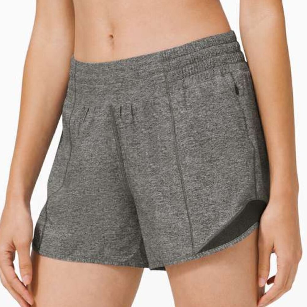 Lululemon Hotty Hot Short *High-Rise Long 4" - 6 Heather Lux Multi Black